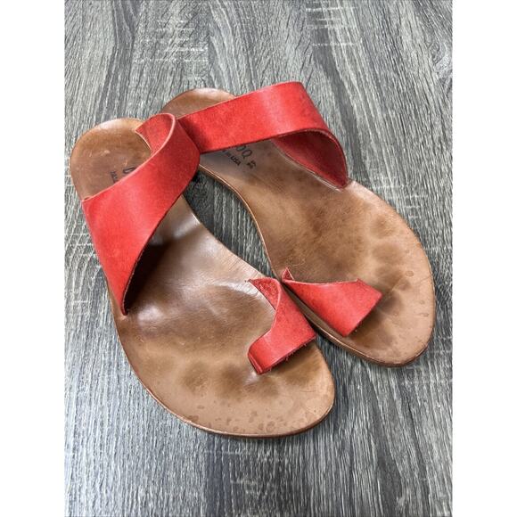 Cydwoq Hillary Toe-Ring Red Brick Leather Handmade USA Sandals Sz EU 39 / US 8 - Picture 2 of 10